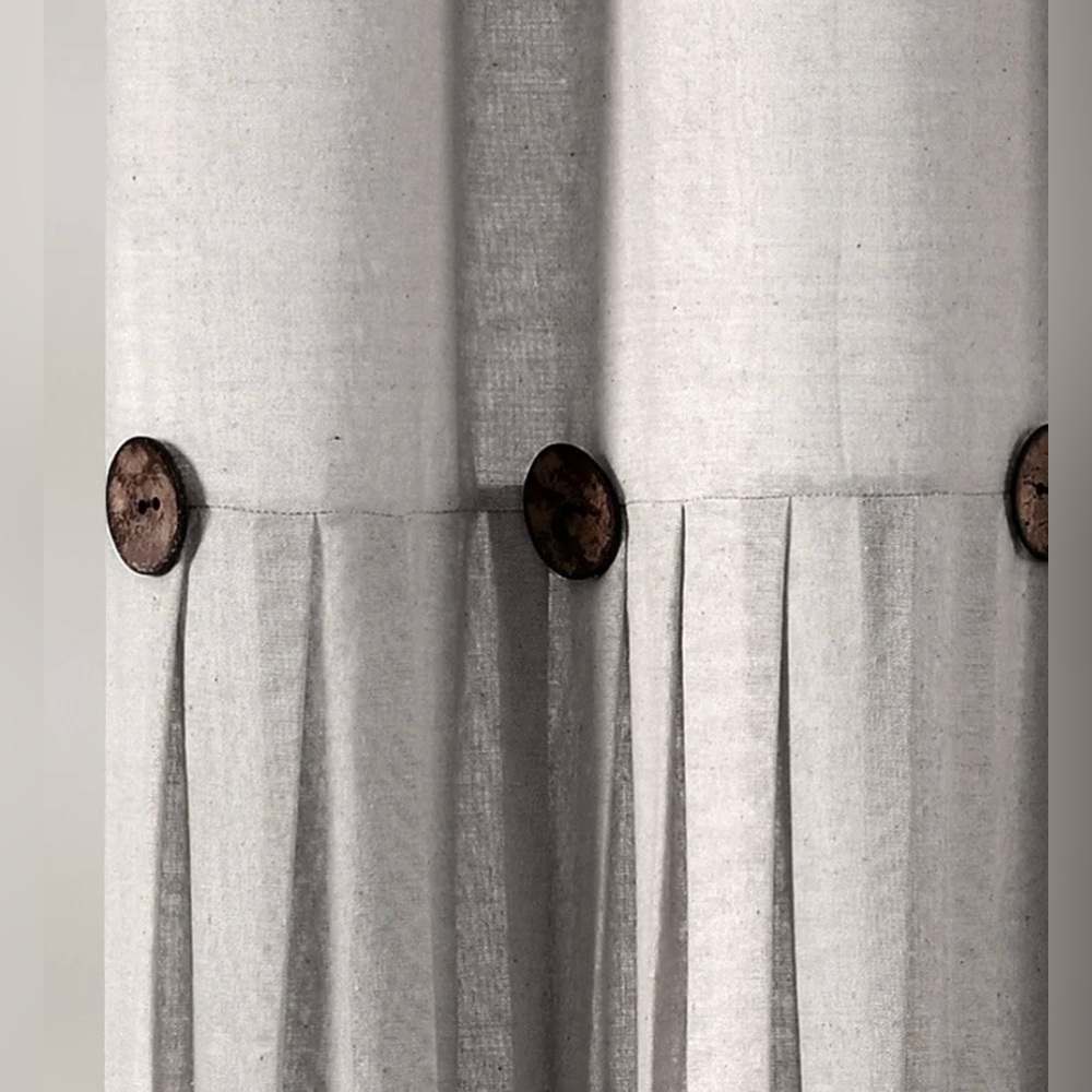 Lush Decor Linen Button Shower Curtain 72" X 72 - Picture 3 of 7